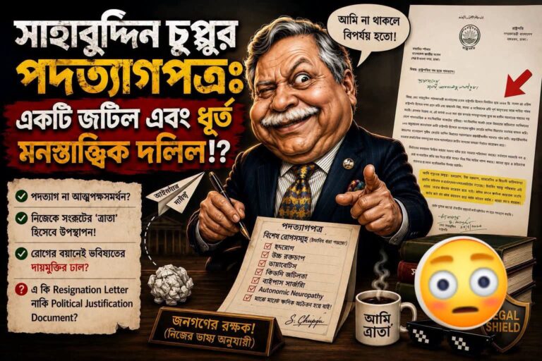 সাহাবুদ্দিন চুপ্পুর পদত্যাগপত্রঃ একটি জটিল এবং ধূর্ত মনস্তাত্ত্বিক দলিল!?