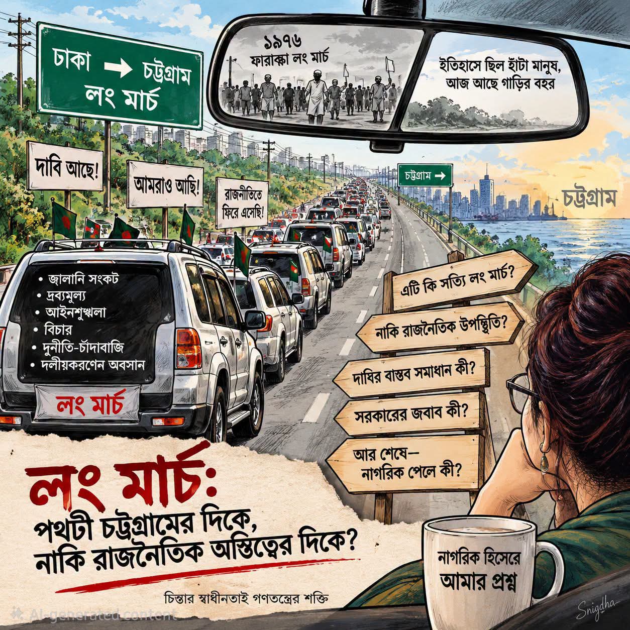 লং মার্চ: পথটা চট্টগ্রামের দিকে, নাকি রাজনৈতিক অস্তিত্বের দিকে?